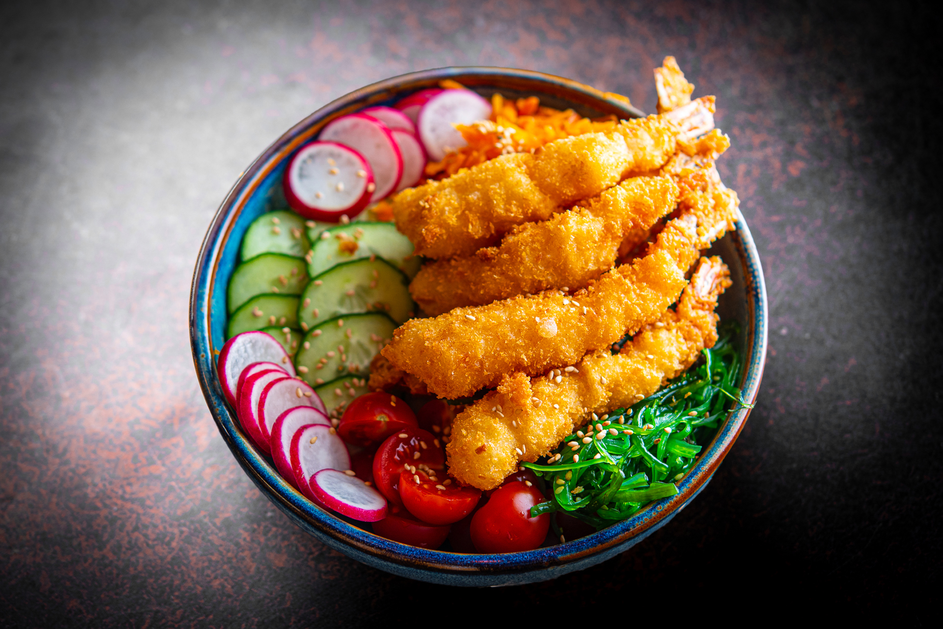 Poke tempura krevettidega